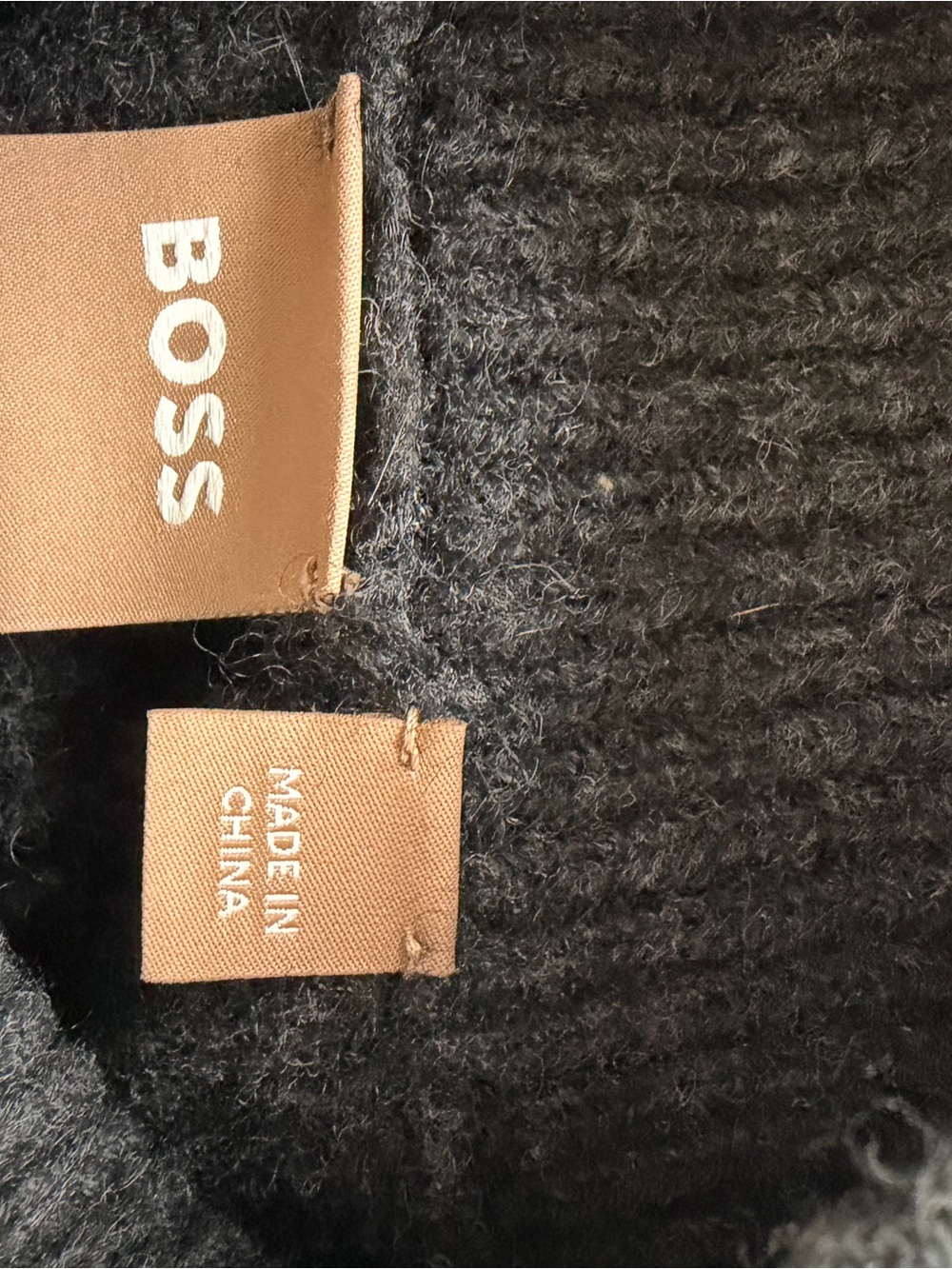 Hugo Boss Charcoal Ribbed Mock Neck Sweater - Picture 4 of 6